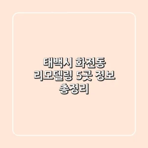 태백시 화전동 리모델링 5곳 정보 총정리