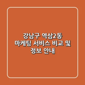 강남구 역삼2동 마케팅 서비스 비교 및 정보 안내