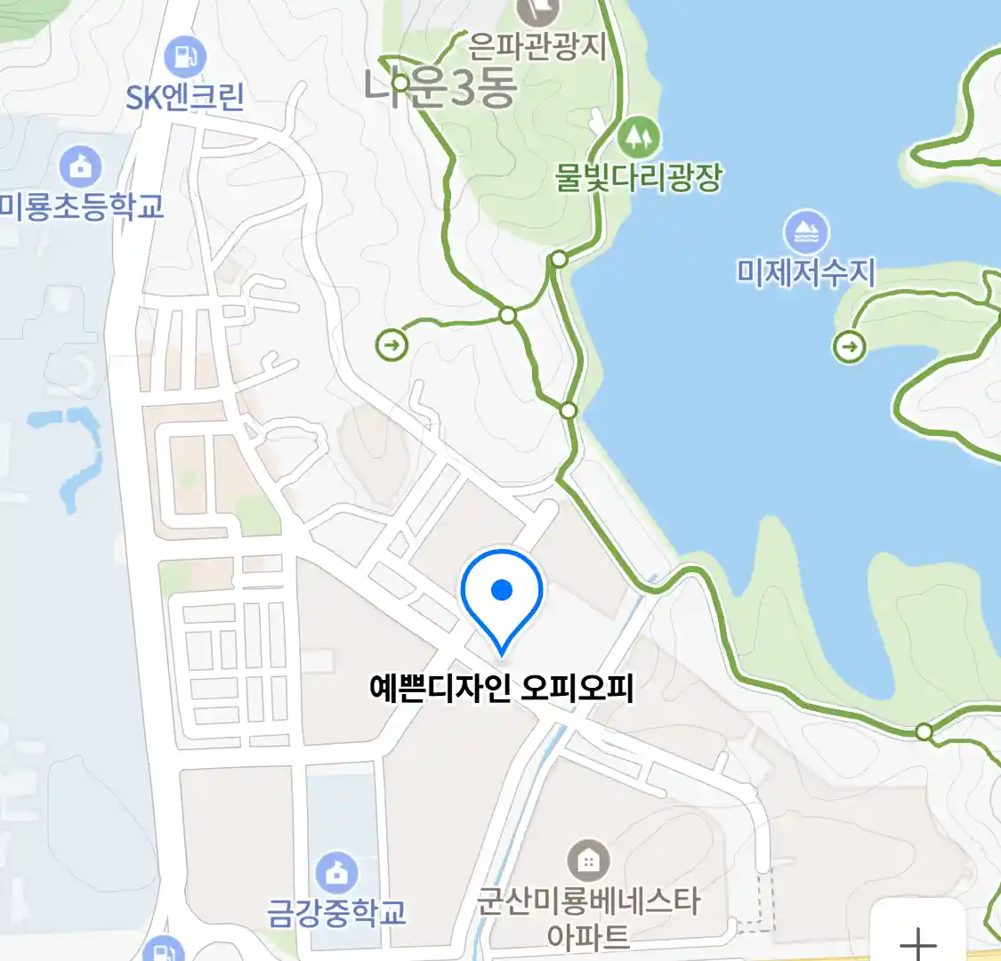 예쁜디자인 오피오피 위치