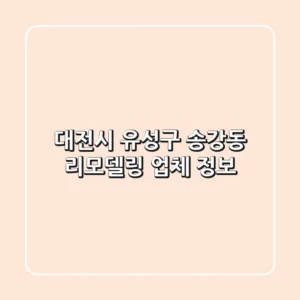 대전시 유성구 송강동 리모델링 업체 정보